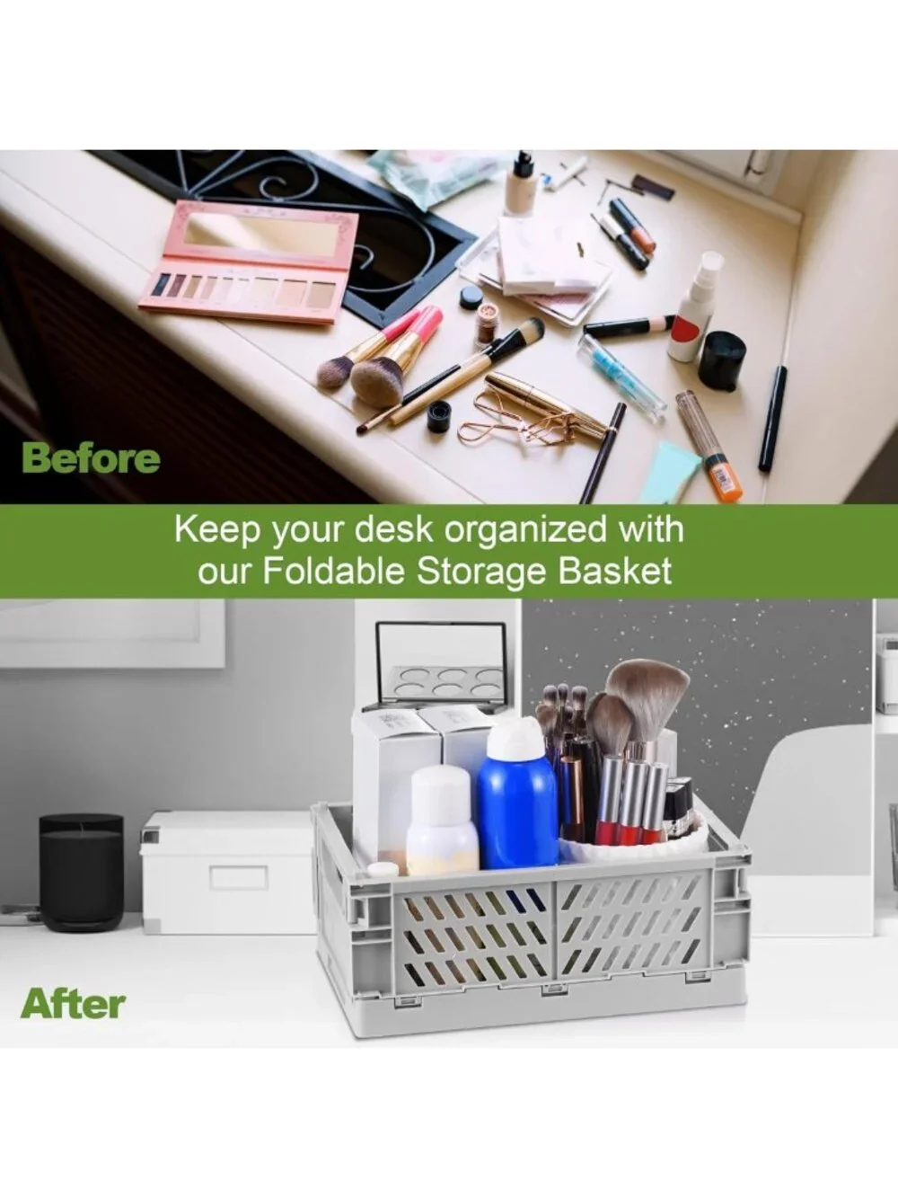 4-Pack Collapsible Pastel Storage Baskets - Mini Organizing Crates for Home
